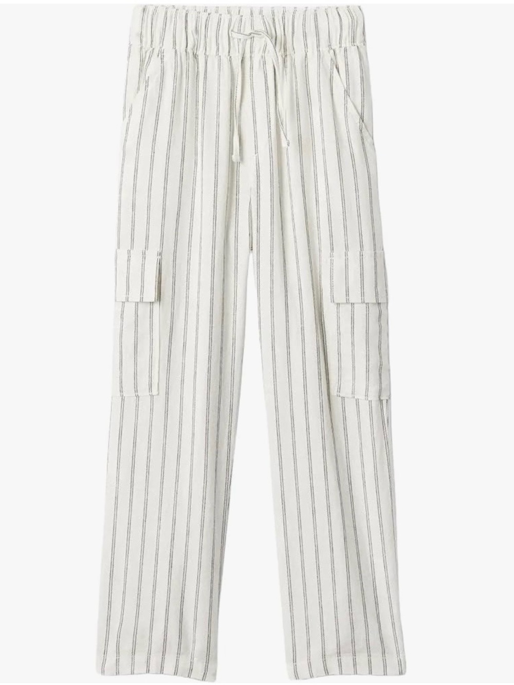 GAP Kids Girls Linen Blend Cargo Pants Striped 10-11 L